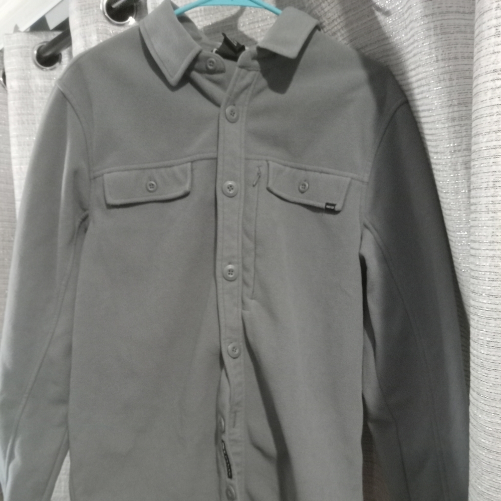 Mens Nike SB button down fleece jacket, gray, size Medium